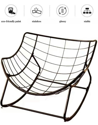 Outdoor Papasan Rattan Rocking Chair with Soft Cushion