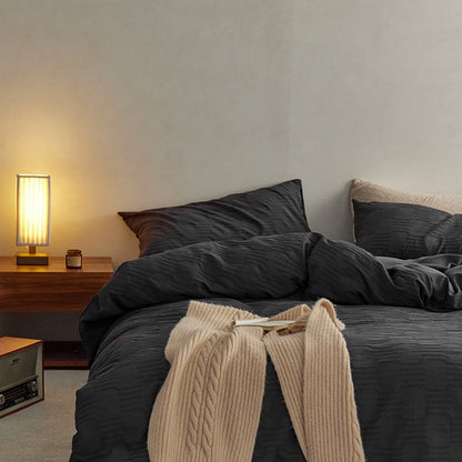 Soft Washed Cotton 4-Piece Bedding Set – Minimalist Solid Color