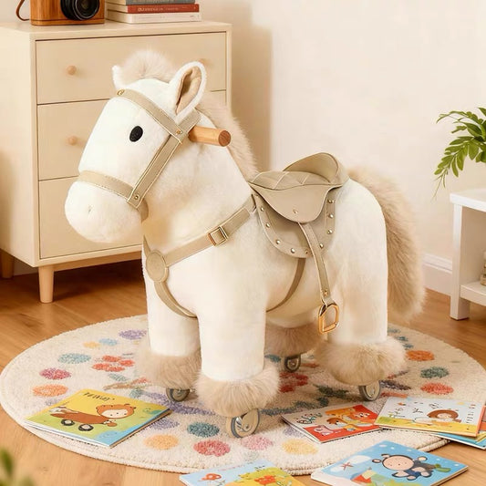 Plush Pony Pal | Interactive Rolling Ride-On Toy for Kids
