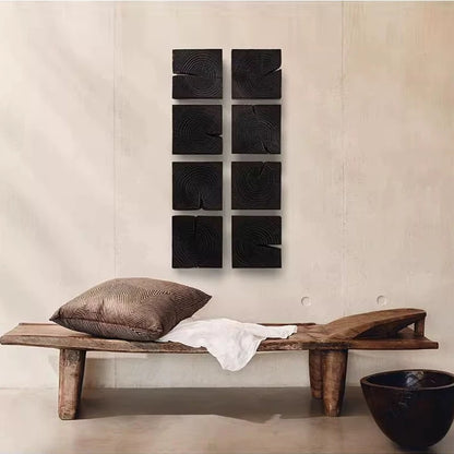 Rustic Charred Black Wood Art Panels – Decorative Wall Hanging for Modern Interiors