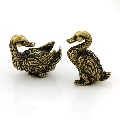 Mini Brass Duck Figurines – Pair of Collectible Desk Ornaments