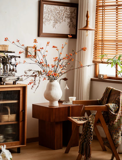 Solid Wood Nightstand with Fluted Drawer Fronts