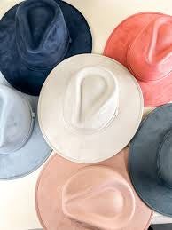 Suede Ivory Wide Brim Fedora Hat