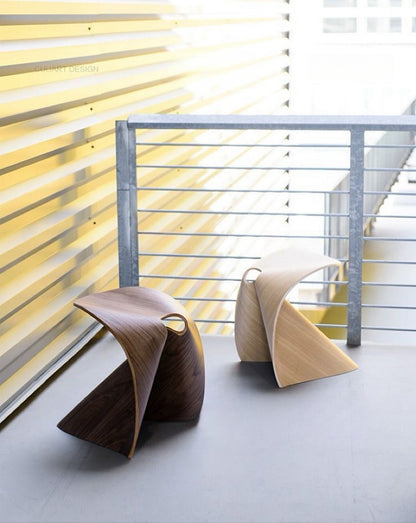 Origami Arc Modern Sculptural Stool – Minimalist Design Seating