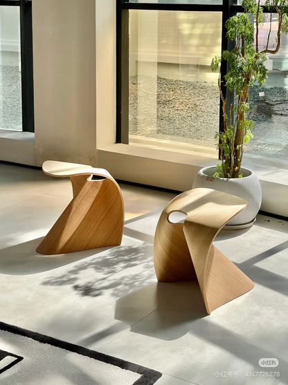 Origami Arc Modern Sculptural Stool – Minimalist Design Seating