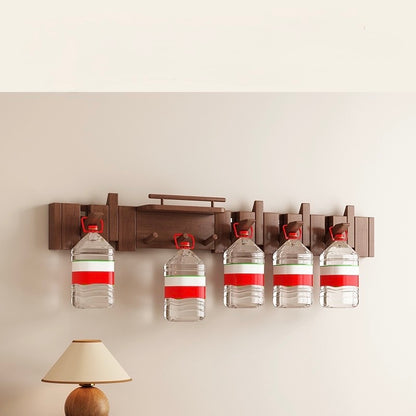Modern Wall-Mounted Coat Rack with Shelf | Solid Wood Hook Ra