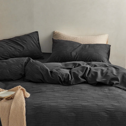 Soft Washed Cotton 4-Piece Bedding Set – Minimalist Solid Color