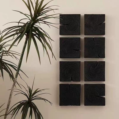 Rustic Charred Black Wood Art Panels – Decorative Wall Hanging for Modern Interiors