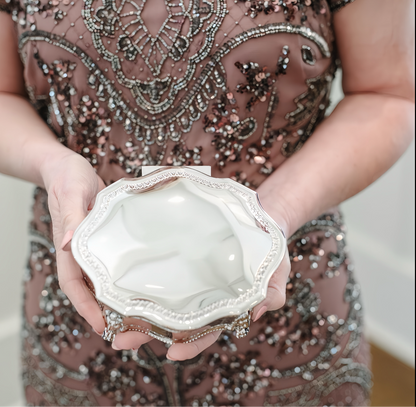 Elegant Silver-Plated Victorian Footed Jewelry Box – Timeless Storage for Your Treasures