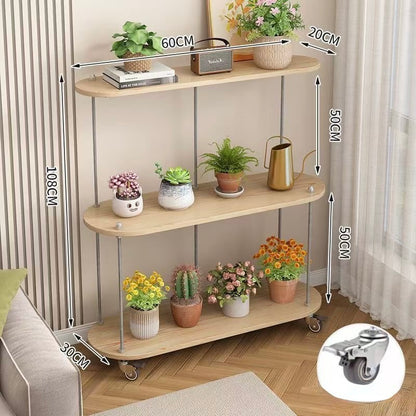 Eden Tiered Rolling Plant Stand | 3-Tier Multi-Functional Display Cart