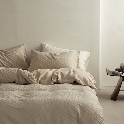 Soft Washed Cotton 4-Piece Bedding Set – Minimalist Solid Color