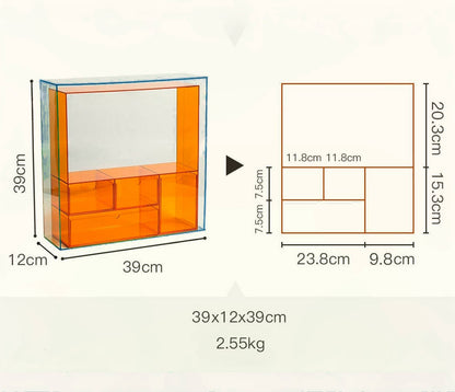 Iridescent Tabletop Shelf for Makeup Acrylic Organizer Vanity Storage