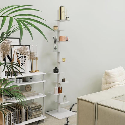 Minimalist Metal Spine Bookshelf | Vertical Tower Bookcase