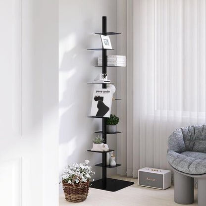 Minimalist Metal Spine Bookshelf | Vertical Tower Bookcase