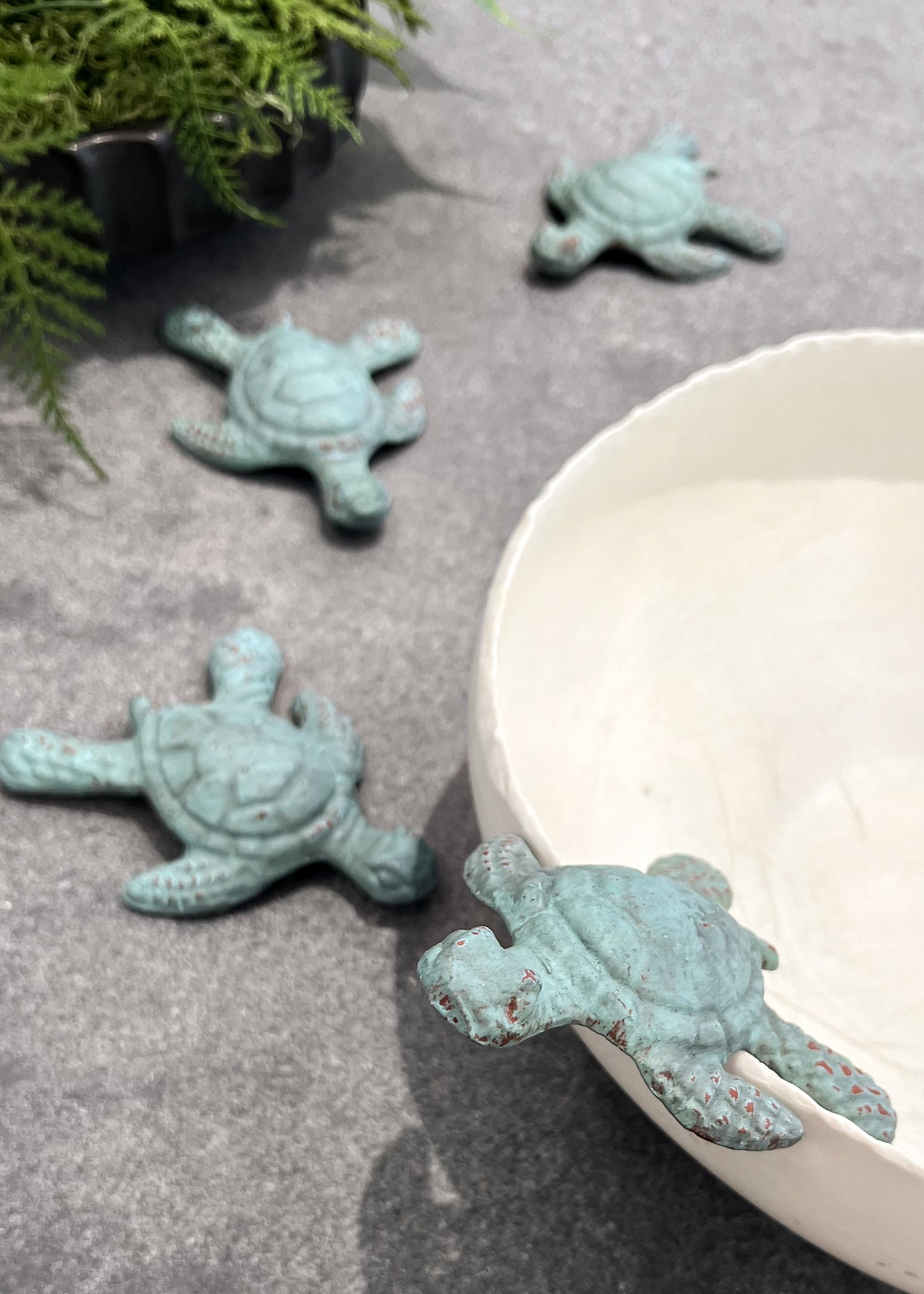 Verdigris Small Sea Turtle Paper Weight Decorative Tabletop