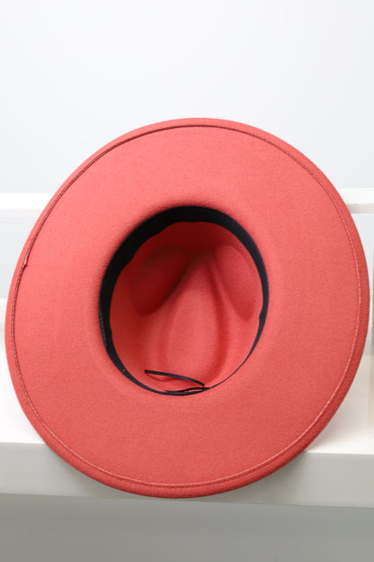 Wide Brim Rosy Fedora Hats