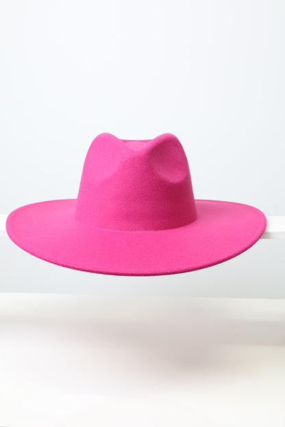 Wide Brim Fuchisia Fedora Hats