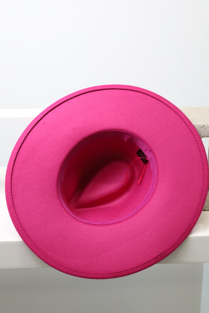 Wide Brim Fuchisia Fedora Hats