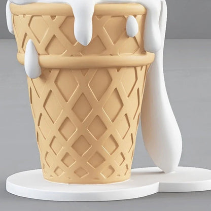Ice Cream Melting Cat Sculpture – Sweet, Playful Decor