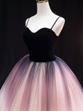 Unique sweetheart neck tulle long prom dress, formal evening dress