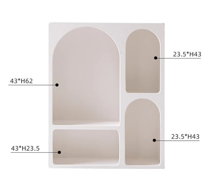 Modern Open Display Shelves Mini Console Side Table Curved Furniture