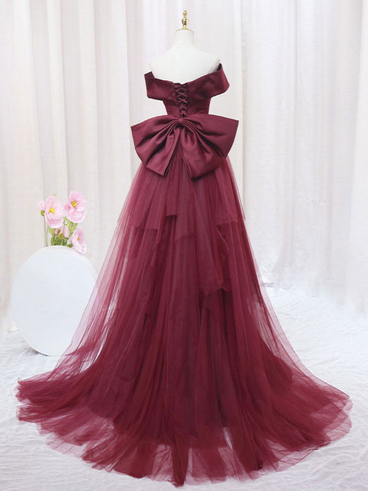 Burgundy Formal Evening Dress