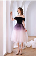 Purple off shoulder tulle short prom dress, tulle homecoming dress