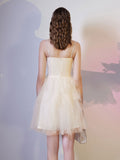 Champagne Mini/Short Prom Dresses, Champagne Homecoming Dresses