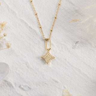Serenity Star Hammered Pendant Necklace