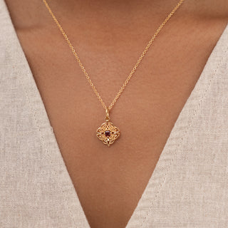 Dara Knot Garnet Pendant Necklace
