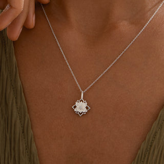 Lotus Double Layer Pendant Necklace