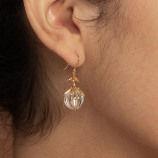 Mistletoe Crystal Orb Drop Earrings