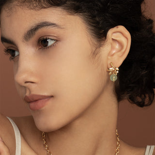 Mistletoe Prehnite Drop Earrings