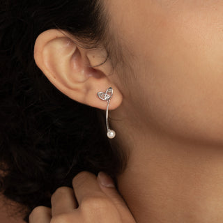 Mistletoe Pearl Twig Drop Earrings