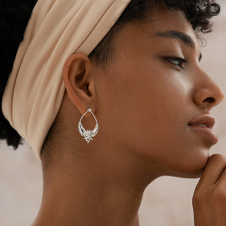 Lotus White Topaz Drop Earrings