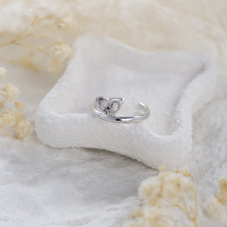 Mistletoe Love Heart Open Ring