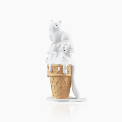 Ice Cream Melting Cat Sculpture – Sweet, Playful Decor