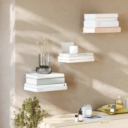Minimalist Floating Bookshelf – Invisible Wall-Mounted Storage for Books & Decor Set of 3