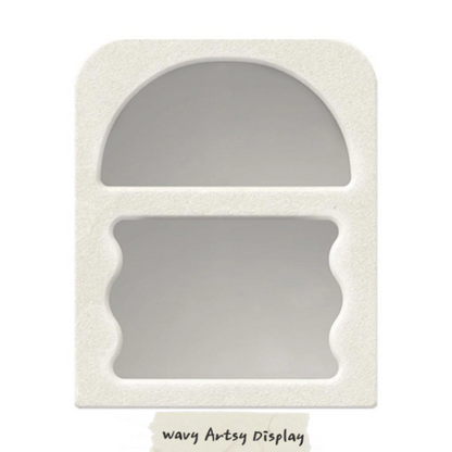 Boho White Side Table Wavy Storage Shelf from Ercmck