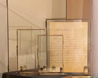 Vagabond Vintage Floating Doubled Sided Glass Standing Picture Frames