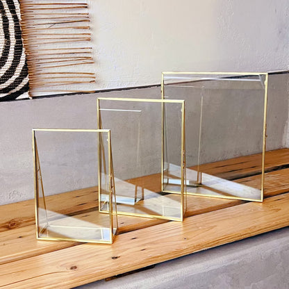 Gold-Edged Display Floating Picture Frames