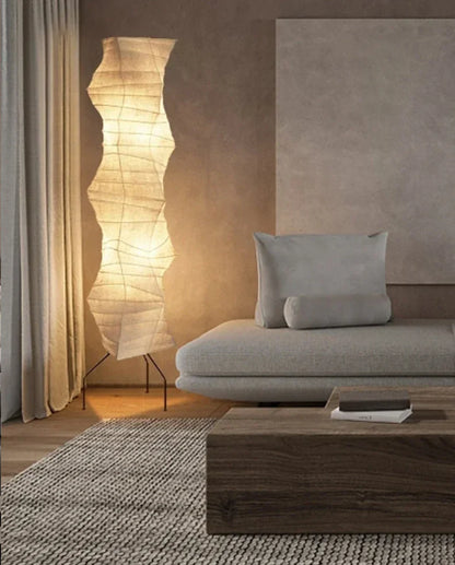 Japanese Wabi-Sabi Rice Paper Irregular Floor Lamp