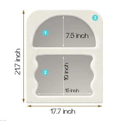 Boho White Side Table Wavy Storage Shelf from Ercmck